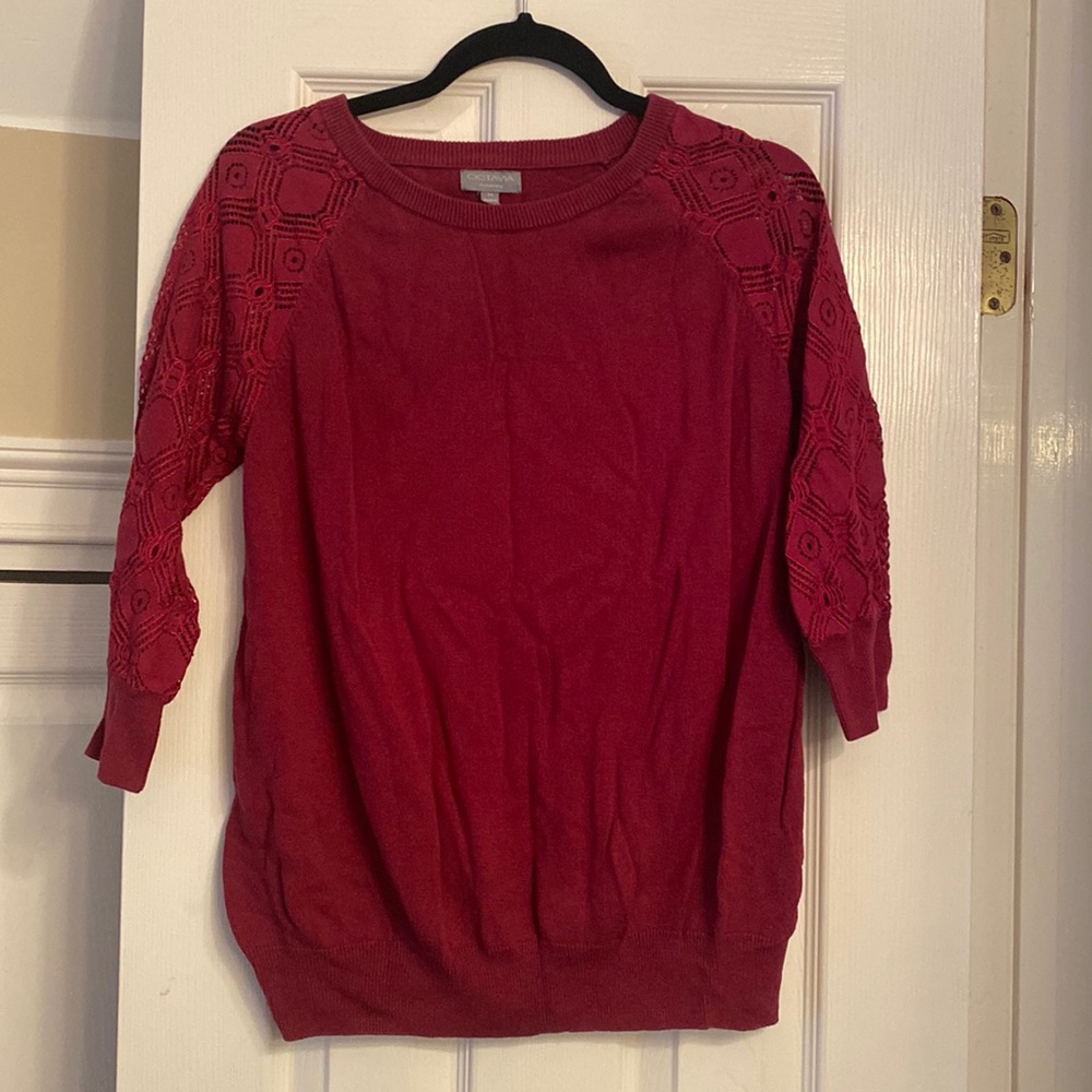 Deep Red Octavia Maternity Sweater - Medium
